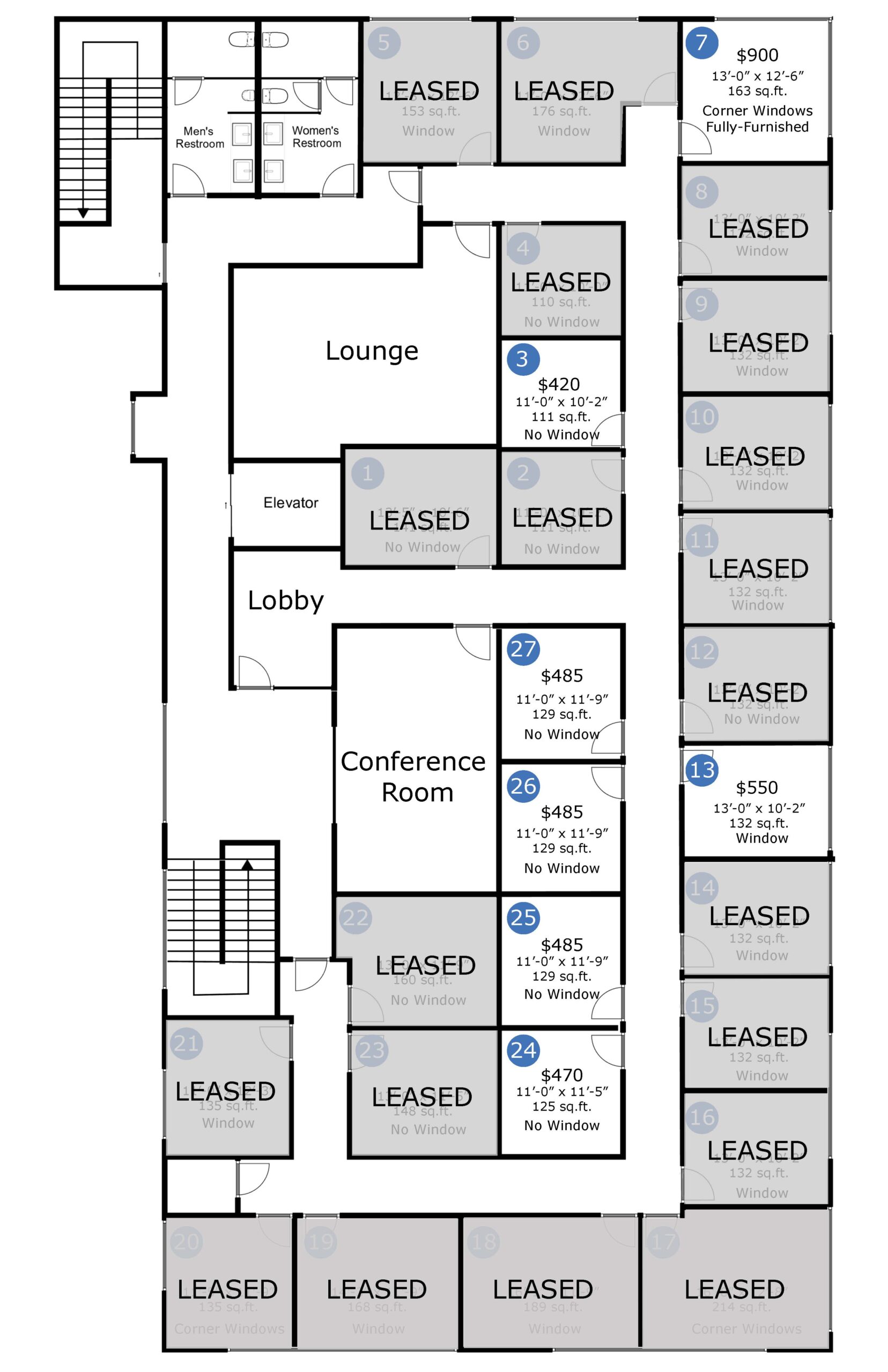 CBS Floor Plan with size and price